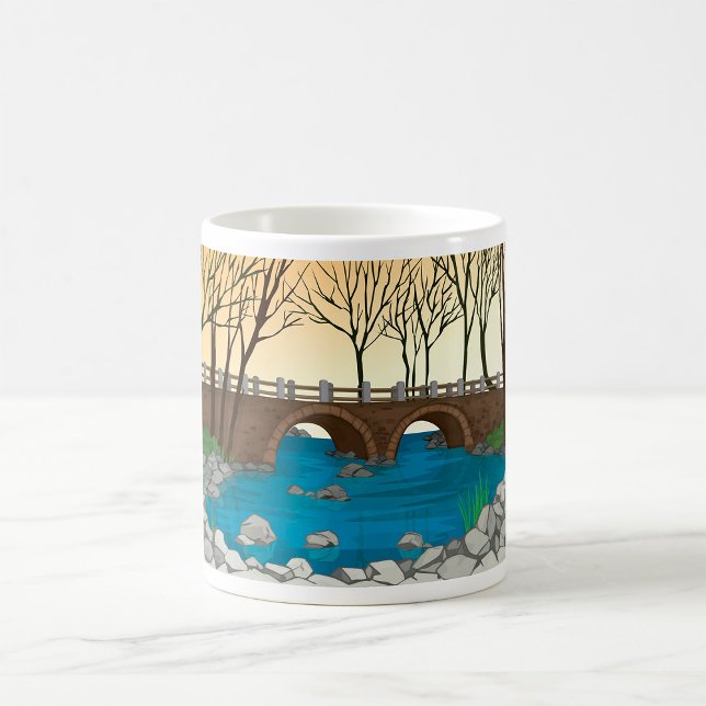 Rustic Stone Bridge Over River Nature Landscape  Coffee Mug (Creator Uploaded)