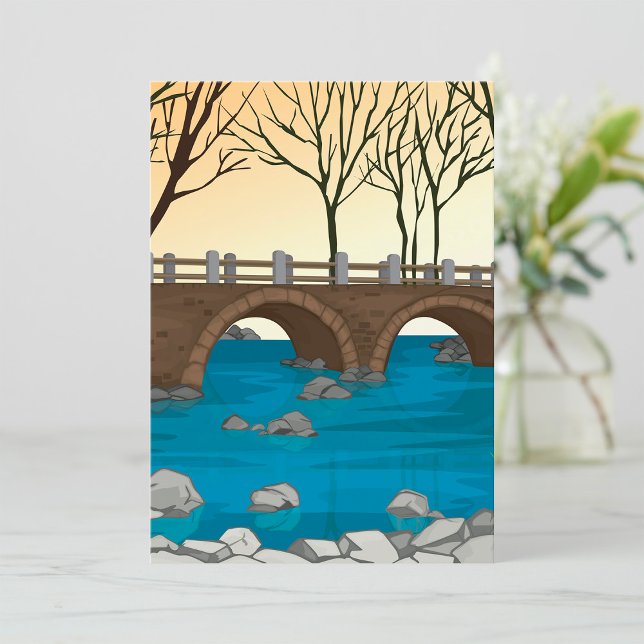 Rustic Stone Bridge Over River Nature Landscape  Invitation (Creator Uploaded)