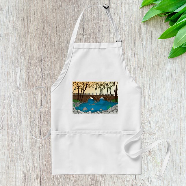 Rustic Stone Bridge Over River Nature Landscape  Standard Apron (Creator Uploaded)