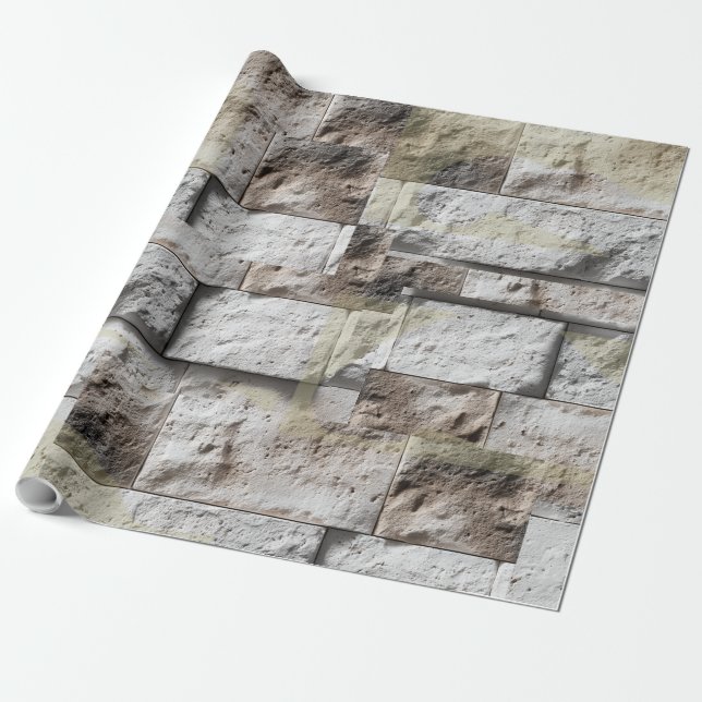Rustic Stone Travertine Backsplash  Wrapping Paper (Unrolled)