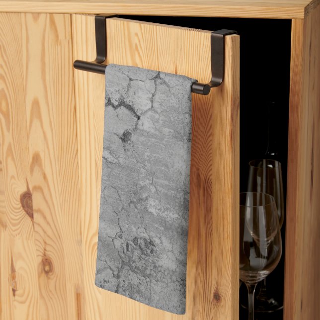 Rustic Stone Wall Napoli 1 - BW Tea Towel (Thirds Fold)