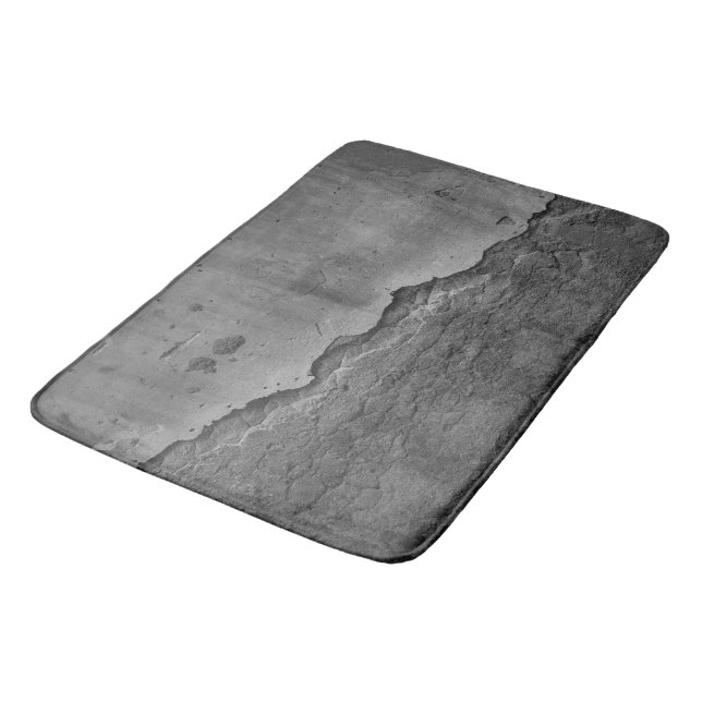 Rustic Stone Wall Napoli 2 - Yin Yang - BW Bath Mat (Angled)