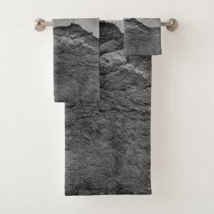 Rustic Stone Wall Napoli 2 - Yin Yang - BW Bath Towel Set