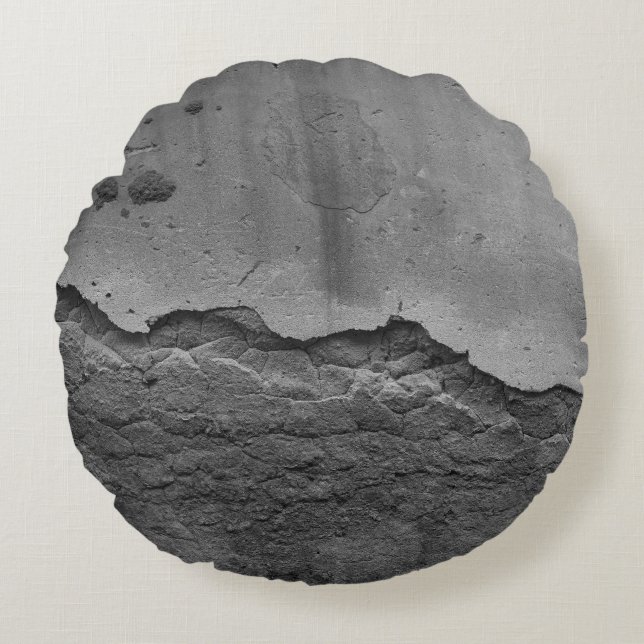 Rustic Stone Wall Napoli 2 - Yin Yang - BW Round Cushion (Front)