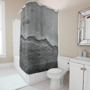 Rustic Stone Wall Napoli 2 - Yin Yang - BW Shower Curtain