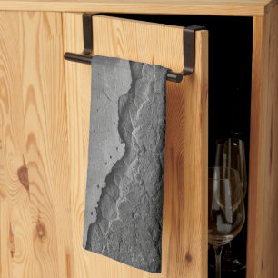 Rustic Stone Wall Napoli 2 - Yin Yang - BW Tea Towel