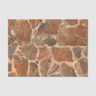 Rustic Stone Wall Structure Geology Warm Glow Tissue Paper