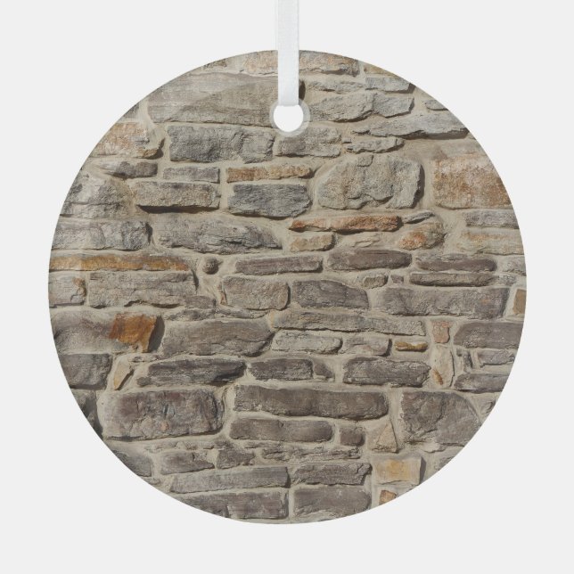 Rustic stone wall, textured decor glass tree decoration (Front)