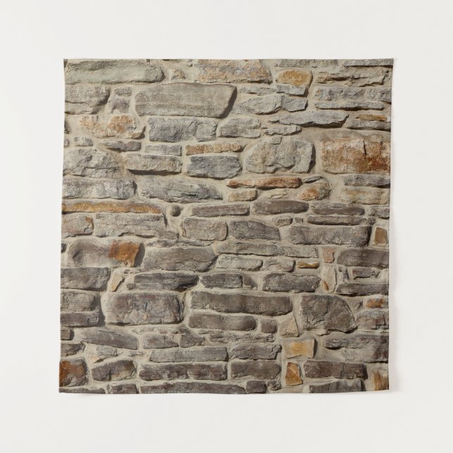 Rustic stone wall, textured decor tapestry (Front)