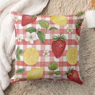 Rustic Strawberry & Citrus Earthy Pattern (6) Cushion