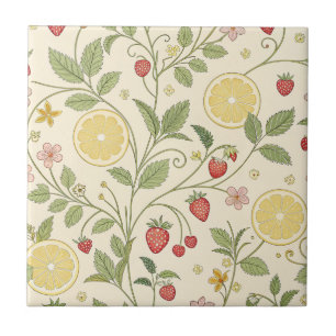 Rustic Strawberry & Citrus Earthy Pattern Tile