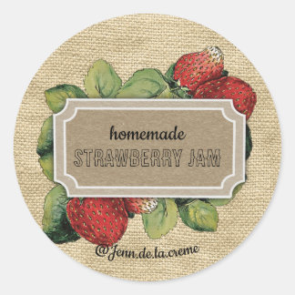 Rustic Strawberry Jam Catering  Classic Round Sticker