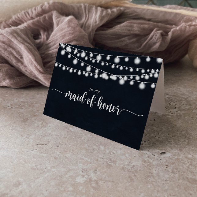 Rustic String Lights Bridal Party Thank You Card (Creator Uploaded)
