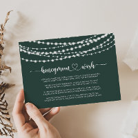 Rustic String Lights Green Honeymoon Wish