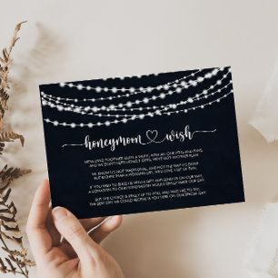 Rustic String Lights Honeymoon Wish  Enclosure Card