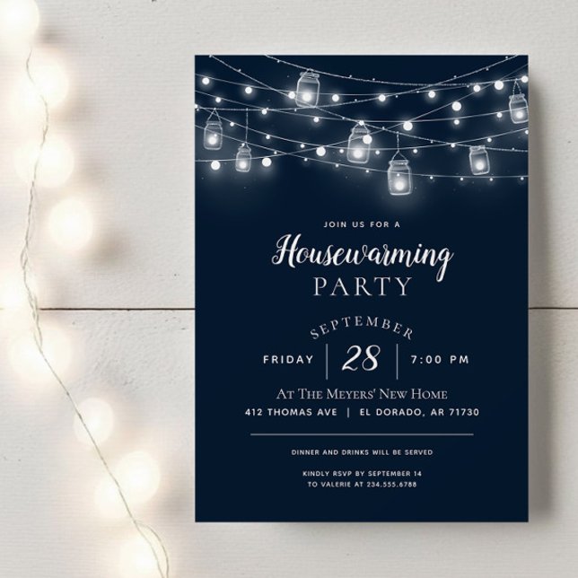 Rustic String Lights Housewarming Party Invitation (Creator Uploaded)