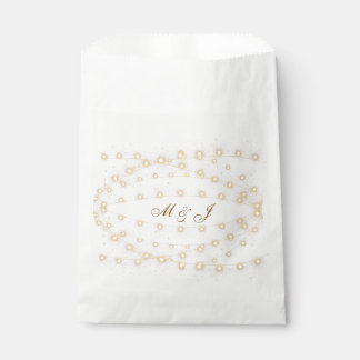 Rustic String Lights Monogram Wedding Favour Bags