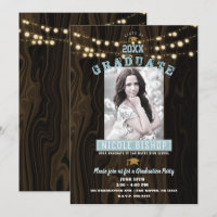 Rustic String Lights Photo Graduation Party