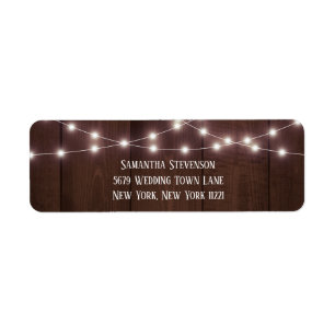 Rustic String Lights Return Address