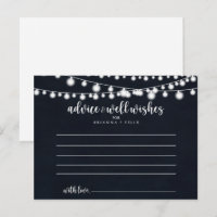 Rustic String Lights Wedding Advice Card