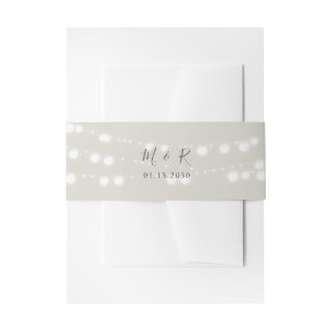 Rustic String Lights Wedding Belly Band Invitation Belly Band