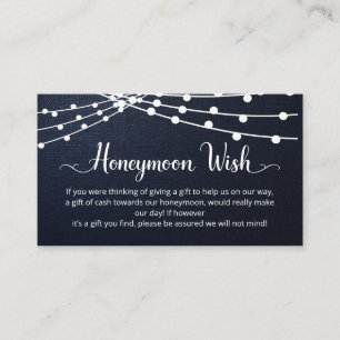 Rustic String Lights Wedding Honeymoon Registry Enclosure Card