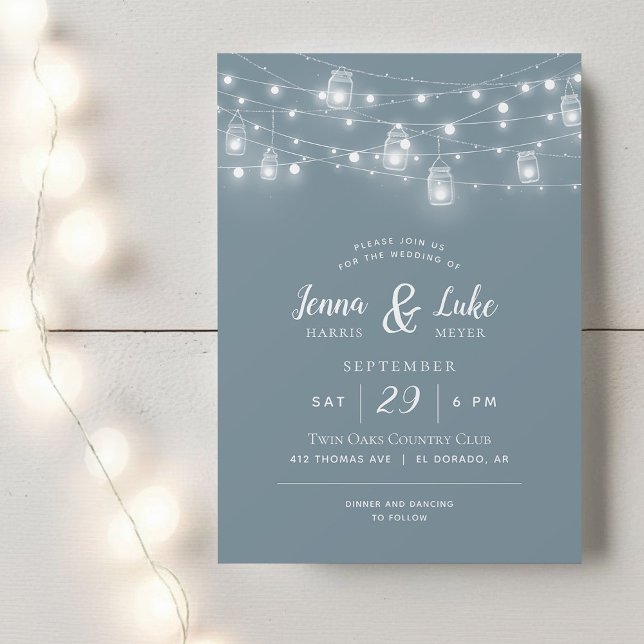 Rustic String Lights Wedding Invitation (Creator Uploaded)