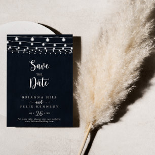 Rustic String Lights Wedding Save The Date