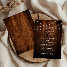 Rustic String Lights & Wood Wedding