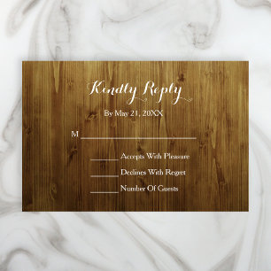 Rustic String Of Lights Country RSVP Card
