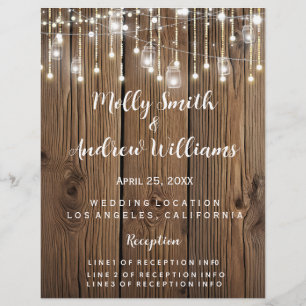 Rustic string of lights party/wedding PROGRAM