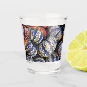 Rustic Striped Pumpkins Shot Glass