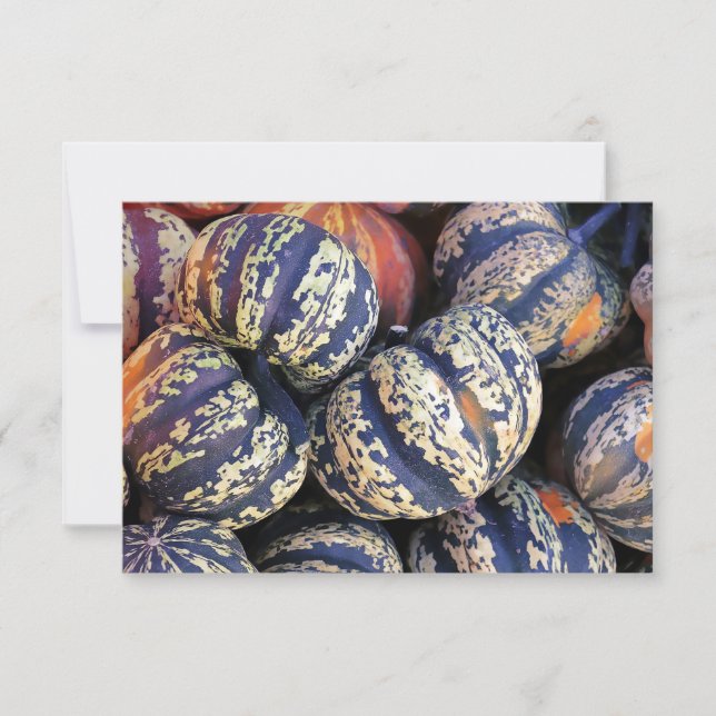 Rustic Striped Pumpkins  Thank You Card (Front)