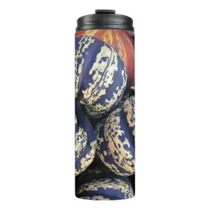 Rustic Striped Pumpkins Thermal Tumbler