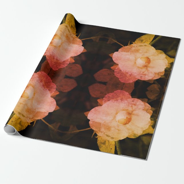 Rustic Style Floral Blossom Photo Wrapping Paper (Unrolled)