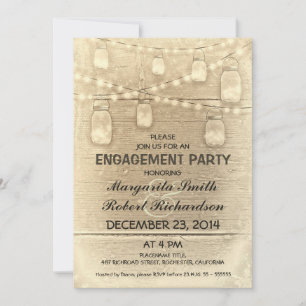 rustic stylish mason jars engagement party invitation