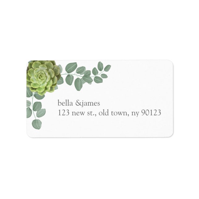 Rustic Succulent Address Labels (Front)