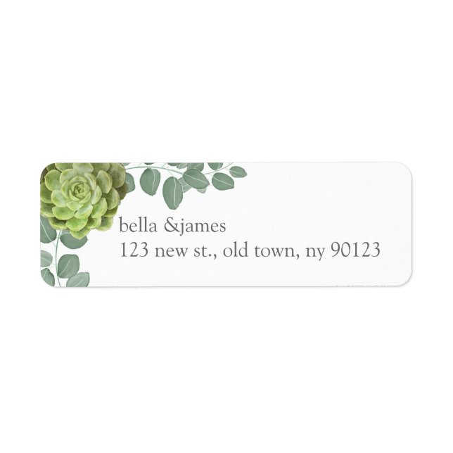 Rustic Succulent Return Address Labels (Front)