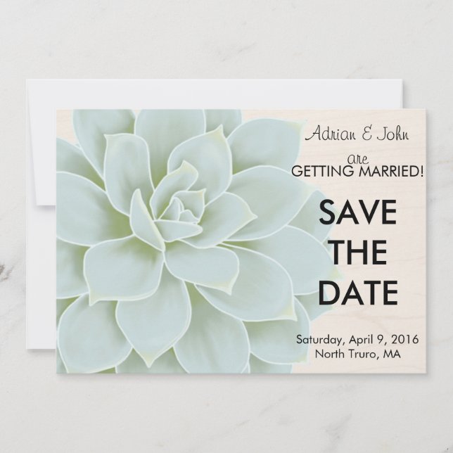Rustic Succulent Save the Date (Front)