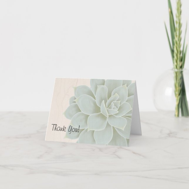 Rustic Succulent Thank You Card (Front)