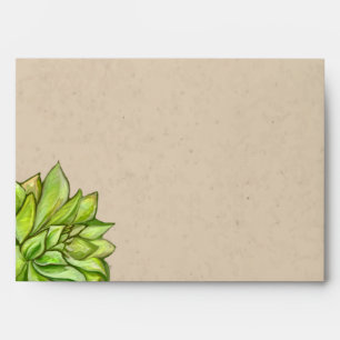 Rustic Succulent Wedding Envelopes
