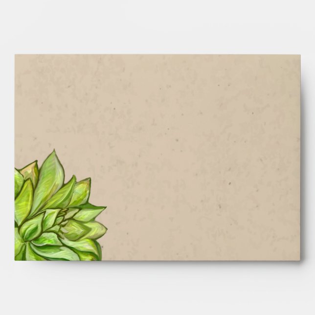 Rustic Succulent Wedding Envelopes (Front)