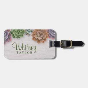 Rustic Succulents Luggage Tag