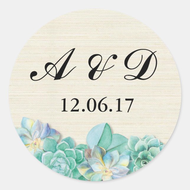 Rustic Succulents Rustic Lights Stickers Label (Front)