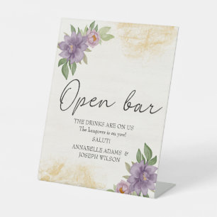 Rustic Summer aesthetic Wildflower Wedding Pedestal Sign