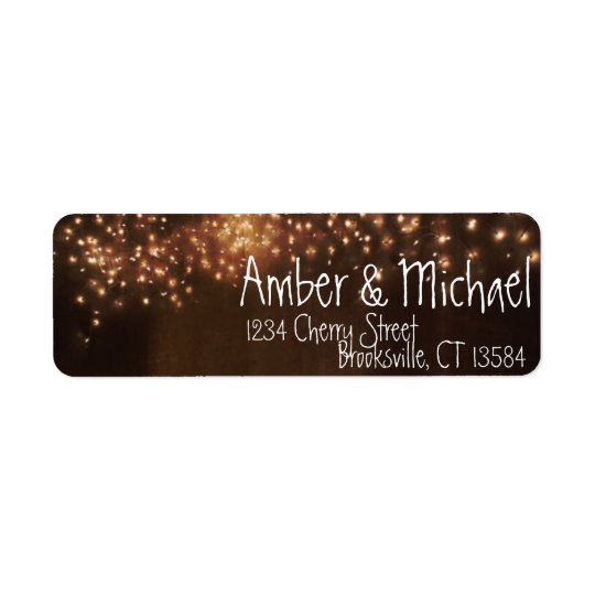 Rustic Summer Fairy Lights Label Return Address Label