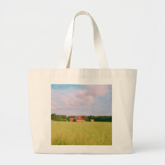 Rustic summer field, Helsingia, Sweden Large Tote Bag