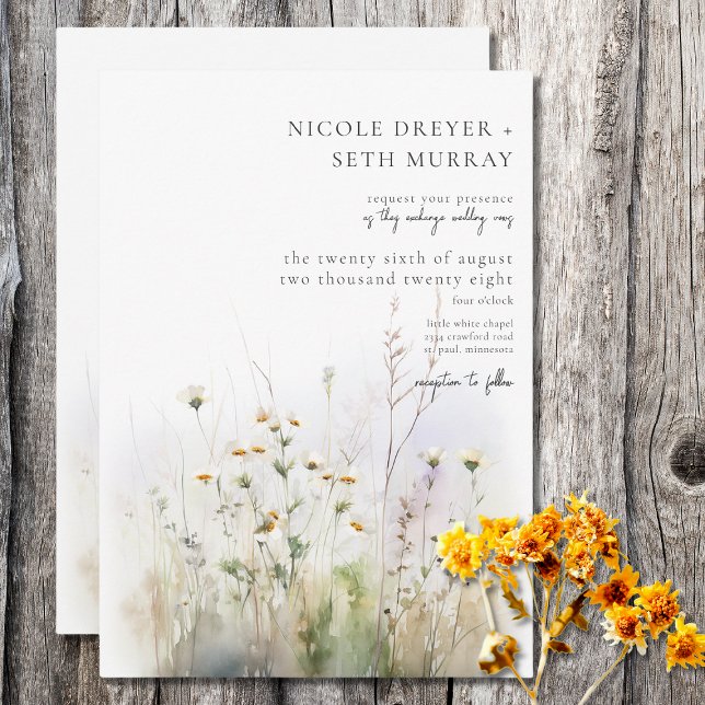 Rustic Summer Field of Wildflowers Invitation (Creator Uploaded)