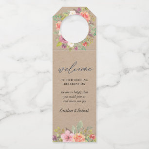 Rustic Summer Floral Bottle Hanger Tags