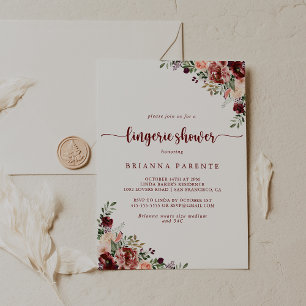 Rustic Summer Floral Bridal Lingerie Shower  Invitation